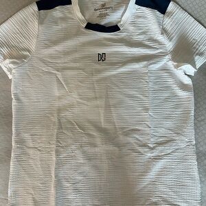 White and Navy Short Sleeve Tee by